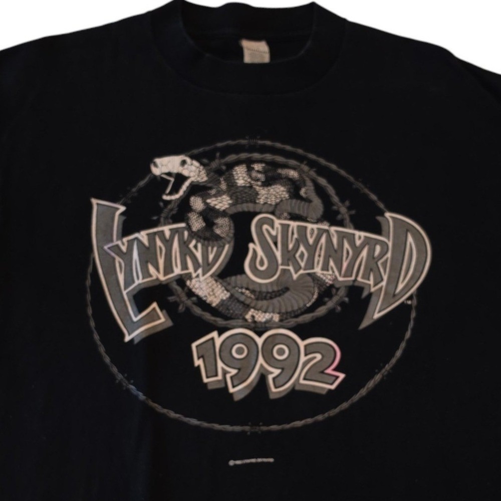 VTG 1992 Lynyrd Skynyrd  Mens T-Shirt Black Single Stitch Sportswear 90's Large